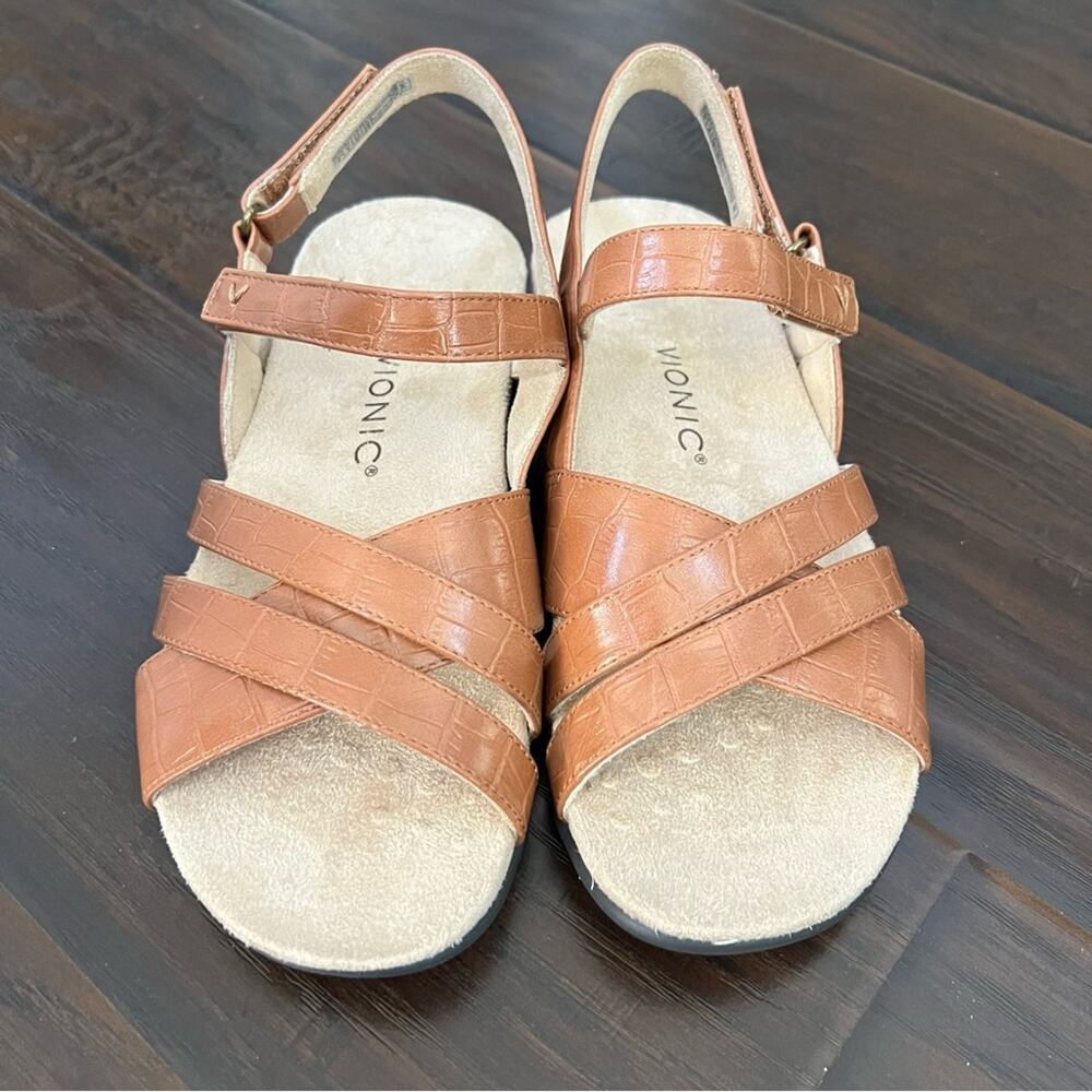 Vionic Women’s Strap Adjustable Brown Sandals Siz… - image 1